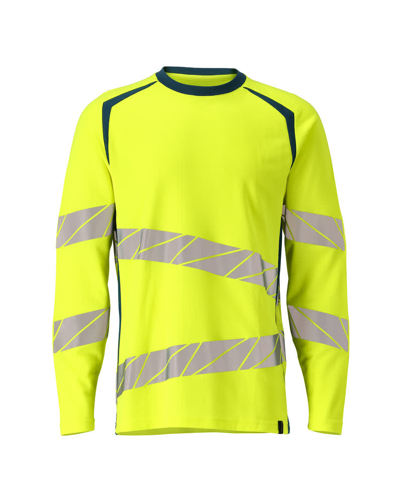 MASCOT ACCELERATE SAFE T-Shirt, Langarm - Hi-vis Gelb/Dunkelpetroleum