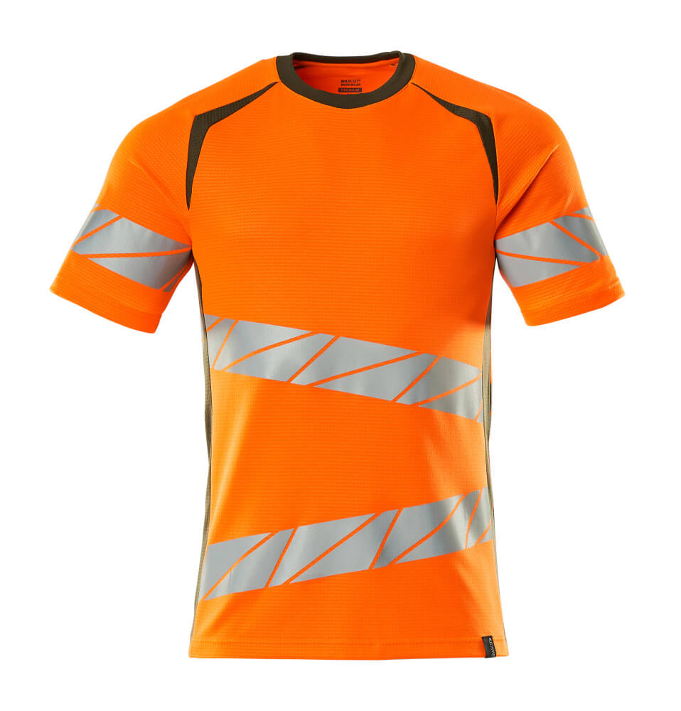 MASCOT ACCELERATE SAFE T-Shirt - Hi-vis Orange/Moosgrün