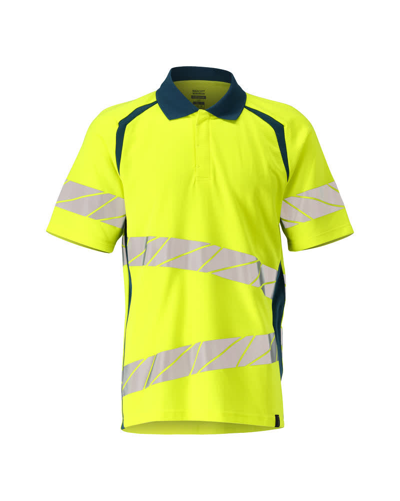 MASCOT ACCELERATE SAFE Polo-Shirt - Hi-vis Gelb/Dunkelpetroleum