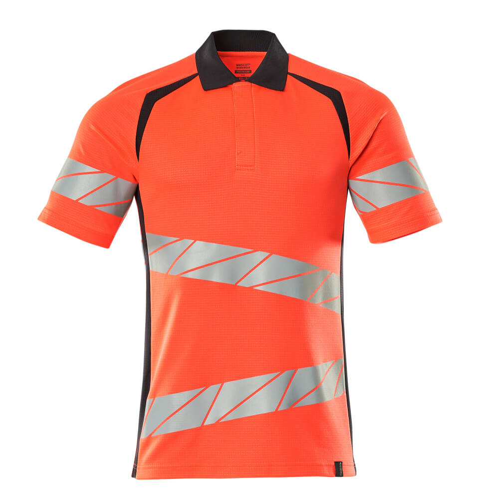 MASCOT ACCELERATE SAFE Polo-Shirt - Hi-vis Rot/Schwarzblau