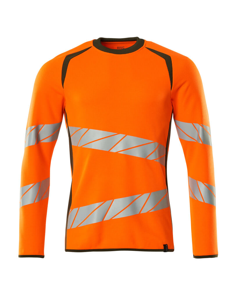 MASCOT ACCELERATE SAFE Sweatshirt - Hi-vis Orange/Moosgrün