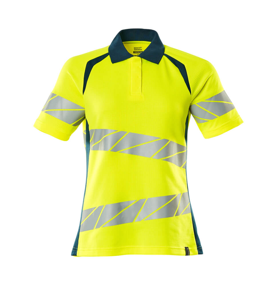 MASCOT ACCELERATE SAFE Polo-Shirt - Hi-vis Gelb/Dunkelpetroleum