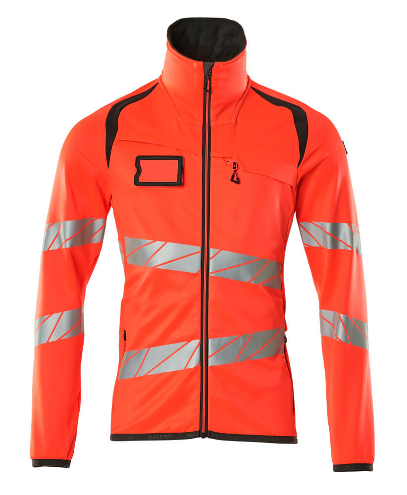 MASCOT ACCELERATE SAFE Fleecepullover mit Reißverschluss - Hi-vis Rot/Dunkelanthrazit