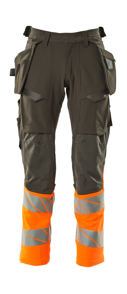 MASCOT ACCELERATE SAFE Hose mit Hängetaschen - Dunkelanthrazit/Hi-vis Orange