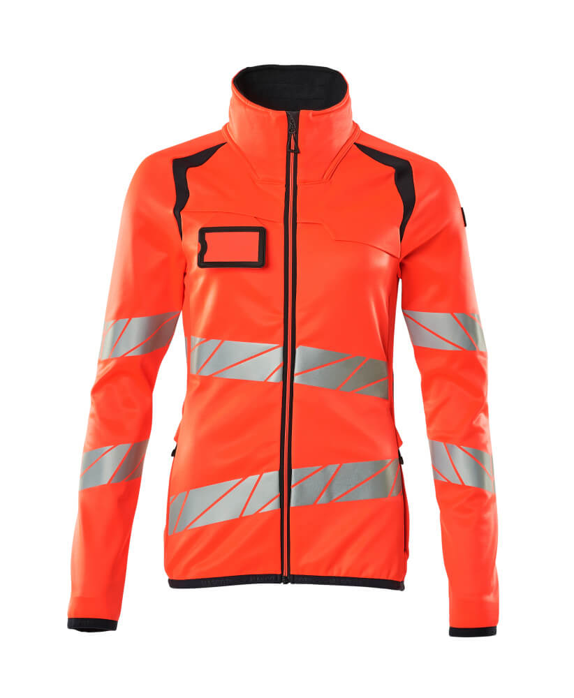 MASCOT ACCELERATE SAFE Fleecepullover mit Reißverschluss - Hi-vis Rot/Schwarzblau