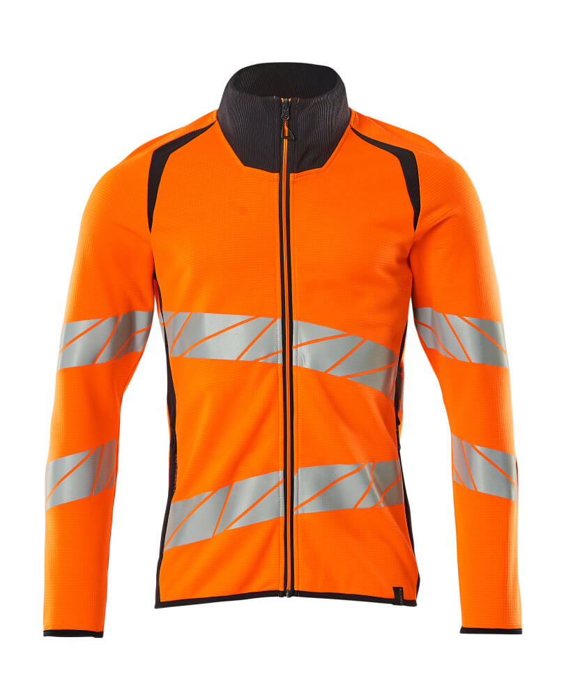MASCOT ACCELERATE SAFE Sweatshirt mit Reißverschluss - Hi-vis Orange/Schwarzblau