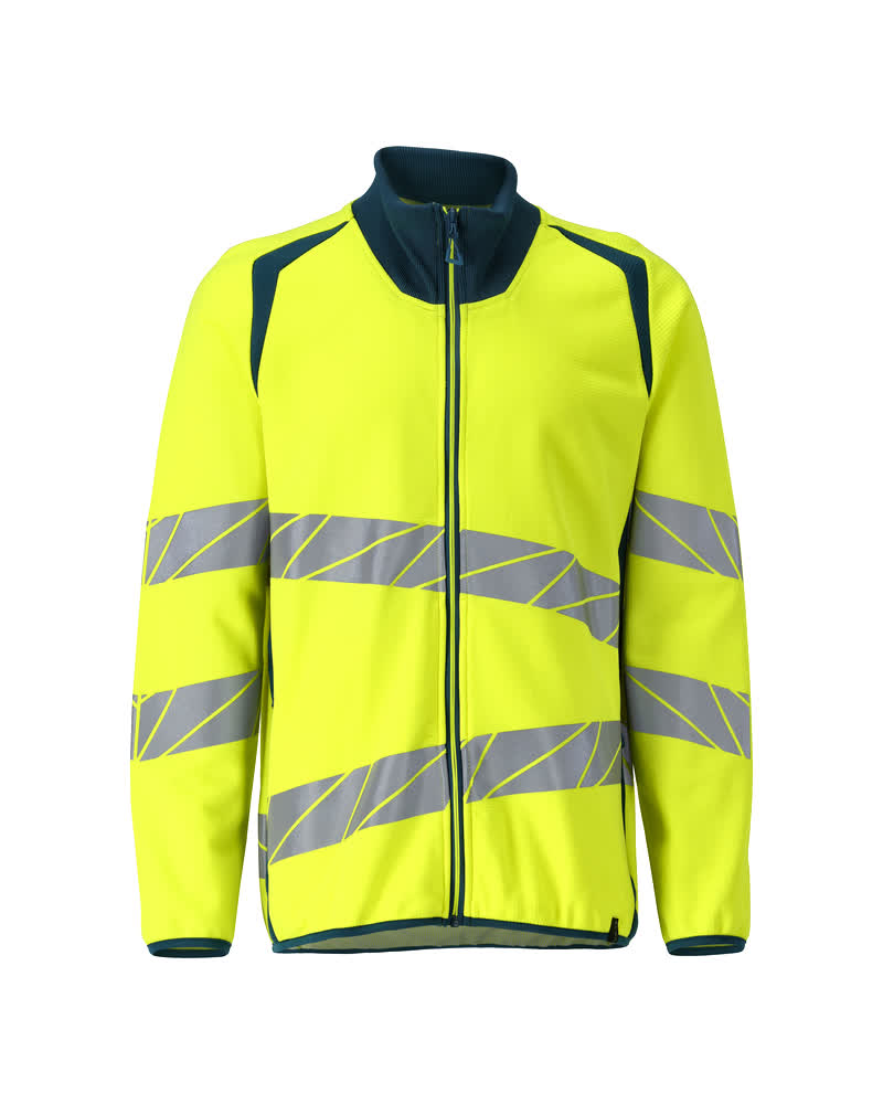 MASCOT ACCELERATE SAFE Sweatshirt mit Reißverschluss - Hi-vis Gelb/Dunkelpetroleum