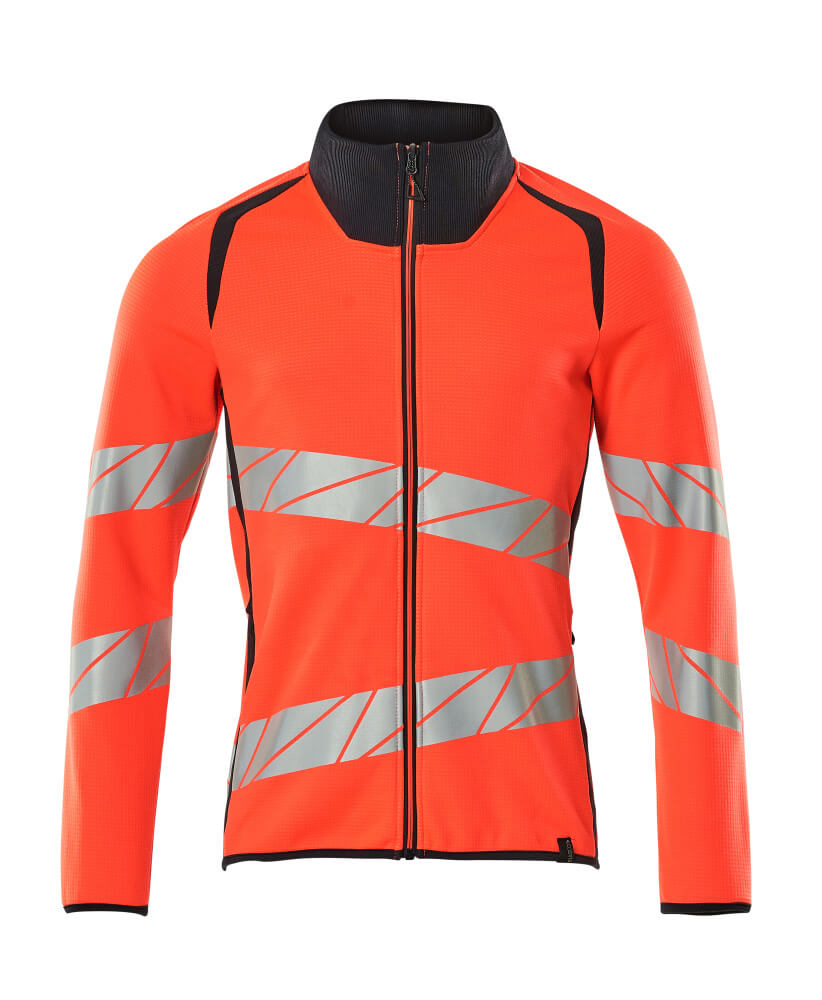 MASCOT ACCELERATE SAFE Sweatshirt mit Reißverschluss - Hi-vis Rot/Schwarzblau