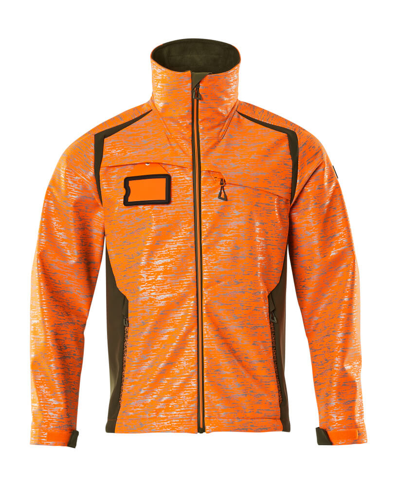 MASCOT ACCELERATE SAFE Softshell Jacke - Hi-vis Orange/Moosgrün