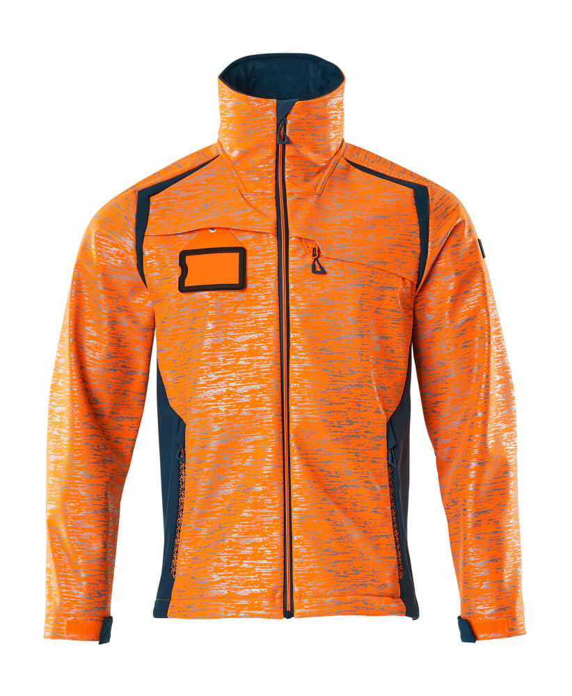 MASCOT ACCELERATE SAFE Softshell Jacke - Hi-vis Orange/Dunkelpetroleum