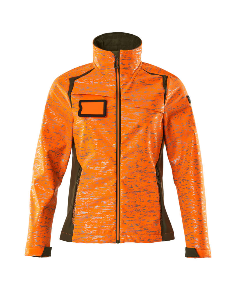 MASCOT ACCELERATE SAFE Softshell Jacke - Hi-vis Orange/Moosgrün