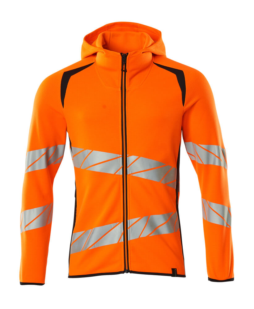MASCOT ACCELERATE SAFE Kapuzensweatshirt mit Reißverschluss - Hi-vis Orange/Schwarzblau