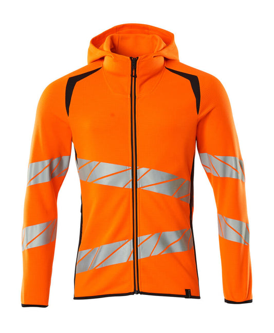 MASCOT ACCELERATE SAFE Kapuzensweatshirt mit Reißverschluss - Hi-vis Orange/Schwarzblau