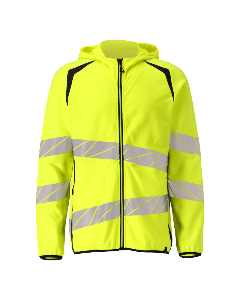 MASCOT ACCELERATE SAFE Kapuzensweatshirt mit Reißverschluss - Hi-vis Gelb/Schwarzblau