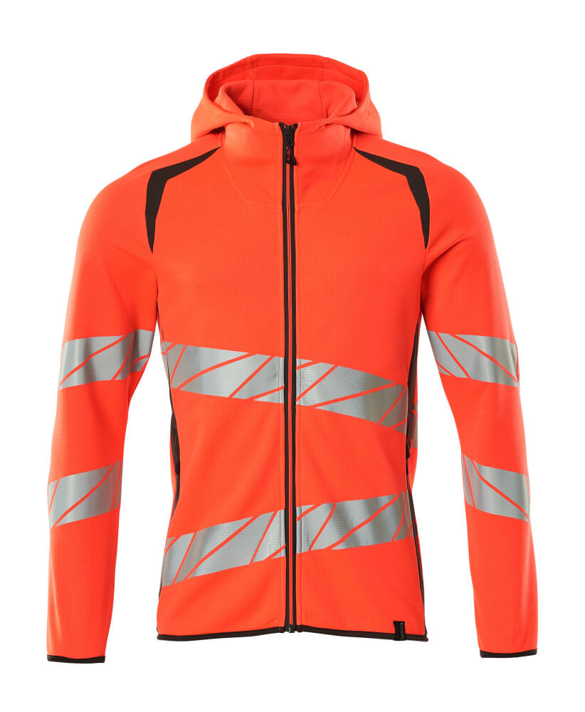 MASCOT ACCELERATE SAFE Kapuzensweatshirt mit Reißverschluss - Hi-vis Rot/Dunkelanthrazit