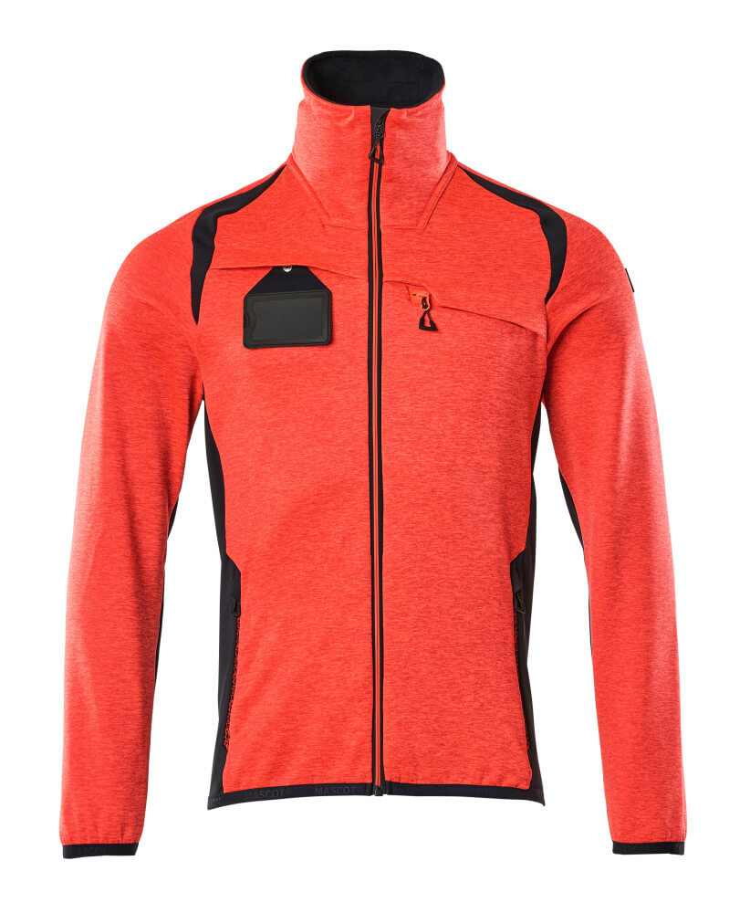 MASCOT ACCELERATE SAFE Fleecepullover mit Reißverschluss - Hi-vis Rot/Schwarzblau