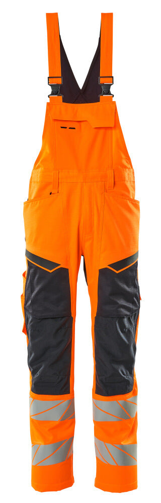 MASCOT ACCELERATE SAFE Latzhose mit Knietaschen - Hi-vis Orange/Schwarzblau