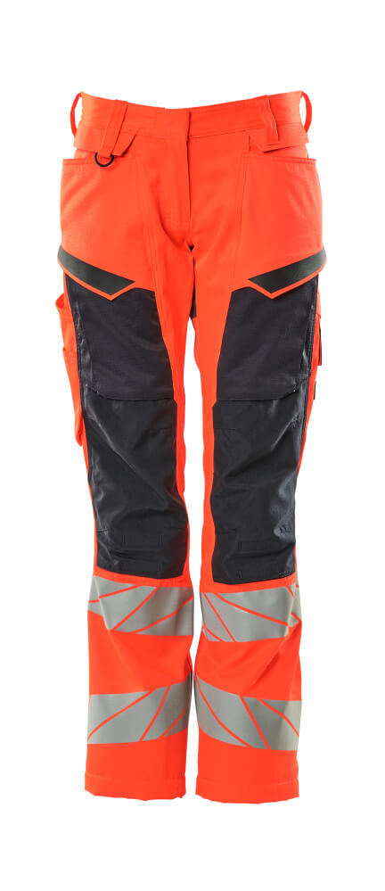 MASCOT ACCELERATE SAFE Hose mit Knietaschen - Hi-vis Rot/Schwarzblau