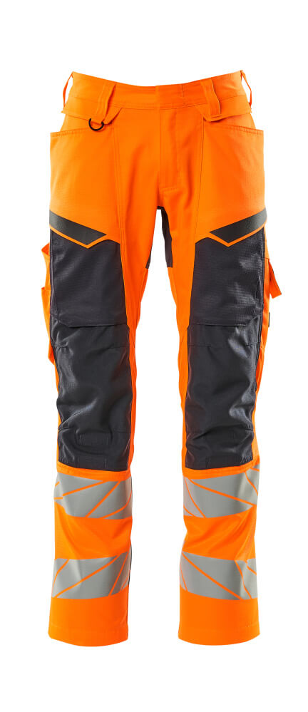 MASCOT ACCELERATE SAFE Hose mit Knietaschen - Hi-vis Orange/Schwarzblau