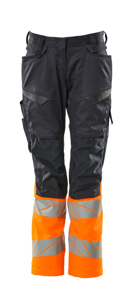 MASCOT ACCELERATE SAFE Hose mit Knietaschen - Schwarzblau/Hi-vis Orange