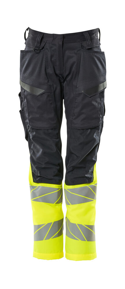 MASCOT ACCELERATE SAFE Hose mit Knietaschen - Schwarzblau/Hi-vis Gelb