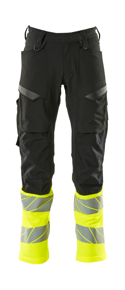MASCOT ACCELERATE SAFE Hose mit Knietaschen - Schwarz/Hi-vis Gelb
