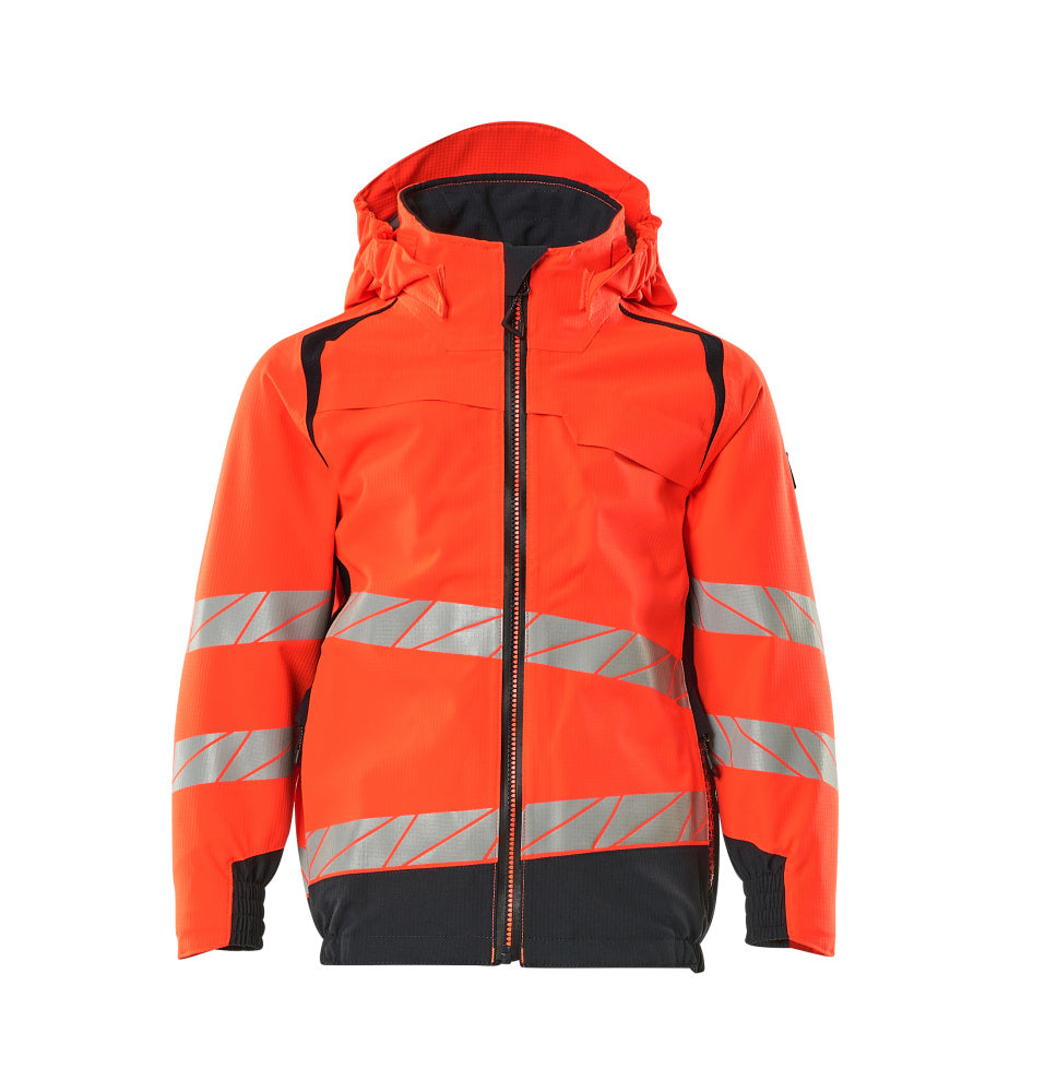 MASCOT ACCELERATE SAFE Hard Shell Jacke für Kinder - Hi-vis Rot/Schwarzblau