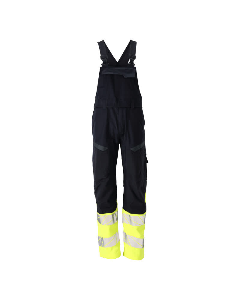 MASCOT ACCELERATE MULTISAFE Latzhose mit Knietaschen - Schwarzblau/Hi-vis Gelb