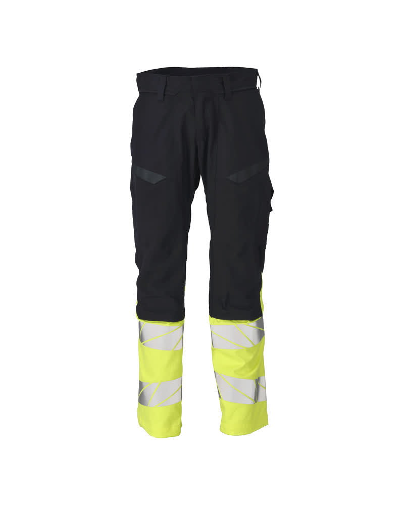 MASCOT ACCELERATE MULTISAFE Hose mit Knietaschen - Schwarzblau/Hi-vis Gelb