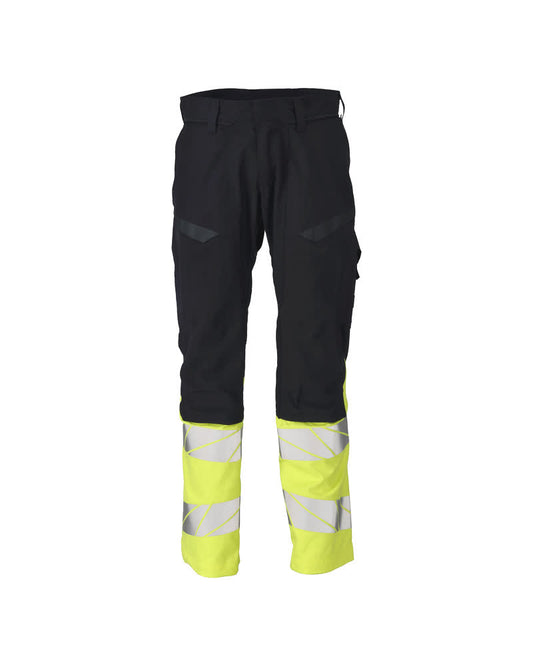 MASCOT ACCELERATE MULTISAFE Hose mit Knietaschen - Schwarzblau/Hi-vis Gelb