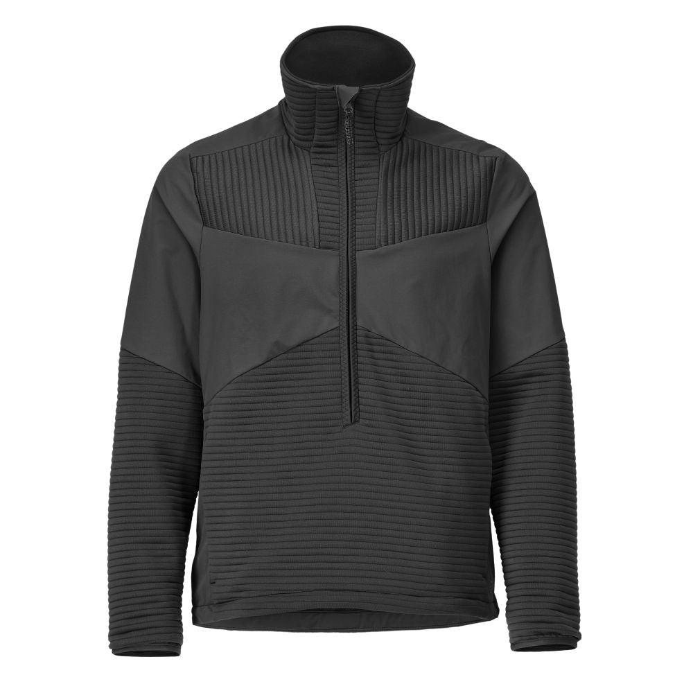 MASCOT CUSTOMIZED Fleecepullover mit kurzem Reißverschluss und Futter - Schwarz