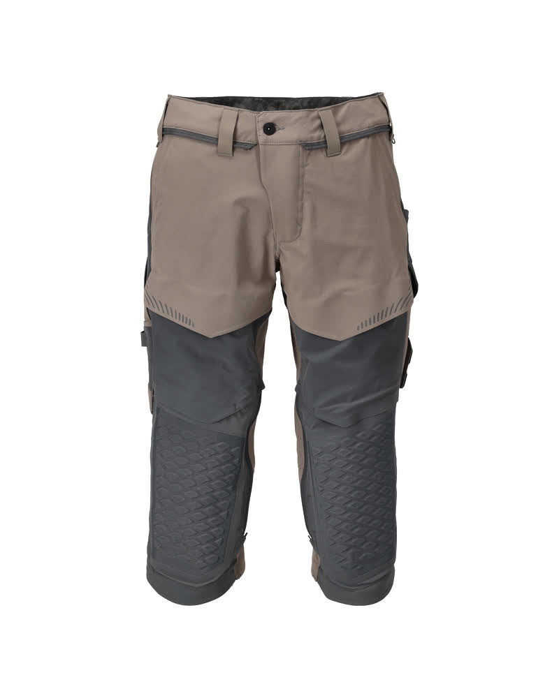 MASCOT CUSTOMIZED Dreiviertel-Hose mit Knietaschen - Dunkel Sandbeige/Anthrazitgrau