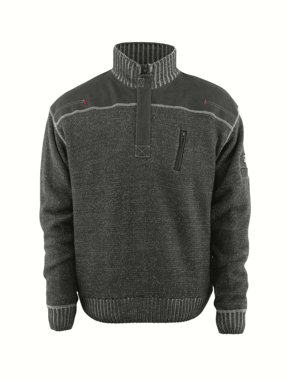 MASCOT FRONTLINE Strickpullover mit kurzem Reißverschluss - Hellanthrazit