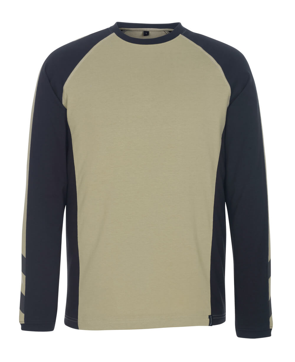 MASCOT UNIQUE T-Shirt, Langarm - Hellkhaki/Schwarz