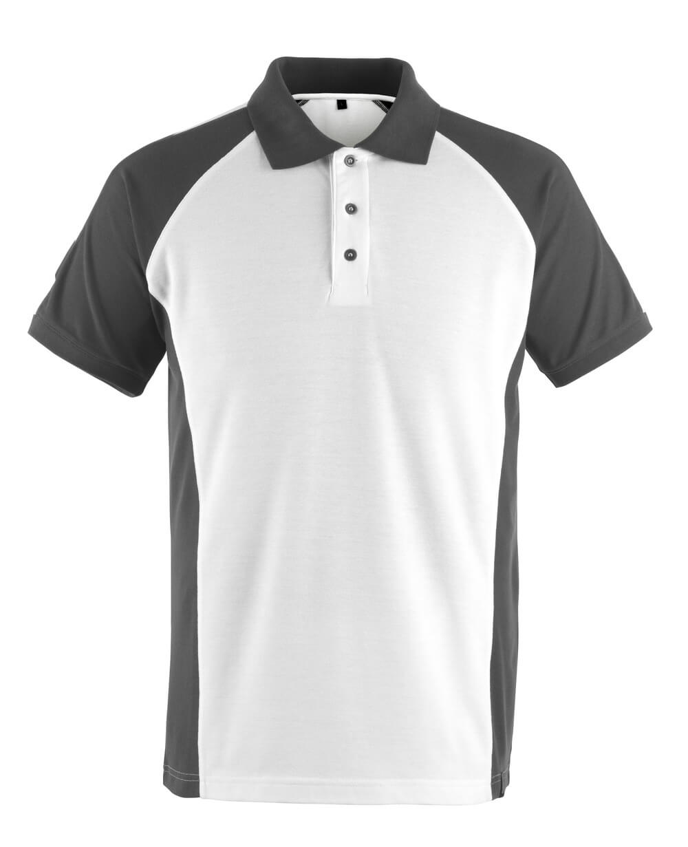MASCOT UNIQUE Polo-Shirt - Weiß/Dunkelanthrazit