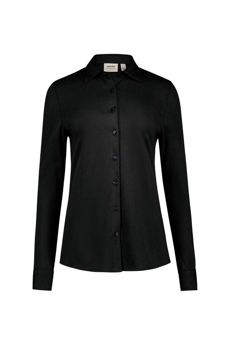 HAKRO COTTON TEC® Bluse Unisex (0136) – Schwarz