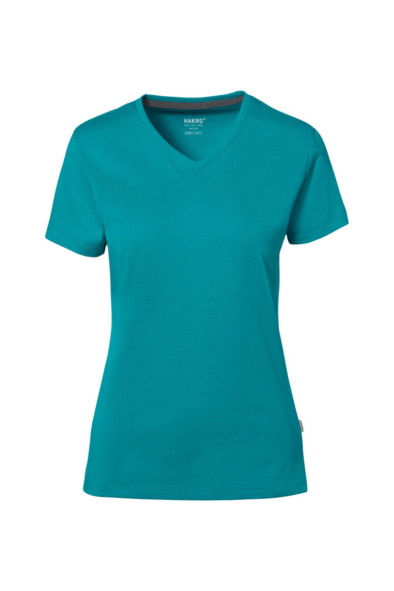 HAKRO COTTON TEC® V-Shirt Damen (0169) – Smaragd