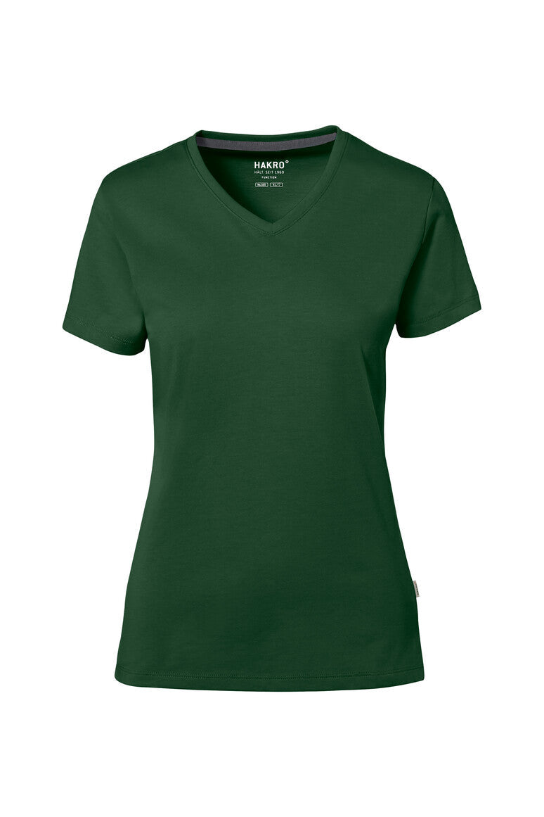 HAKRO COTTON TEC® V-Shirt Damen (0169) – Tanne (072)