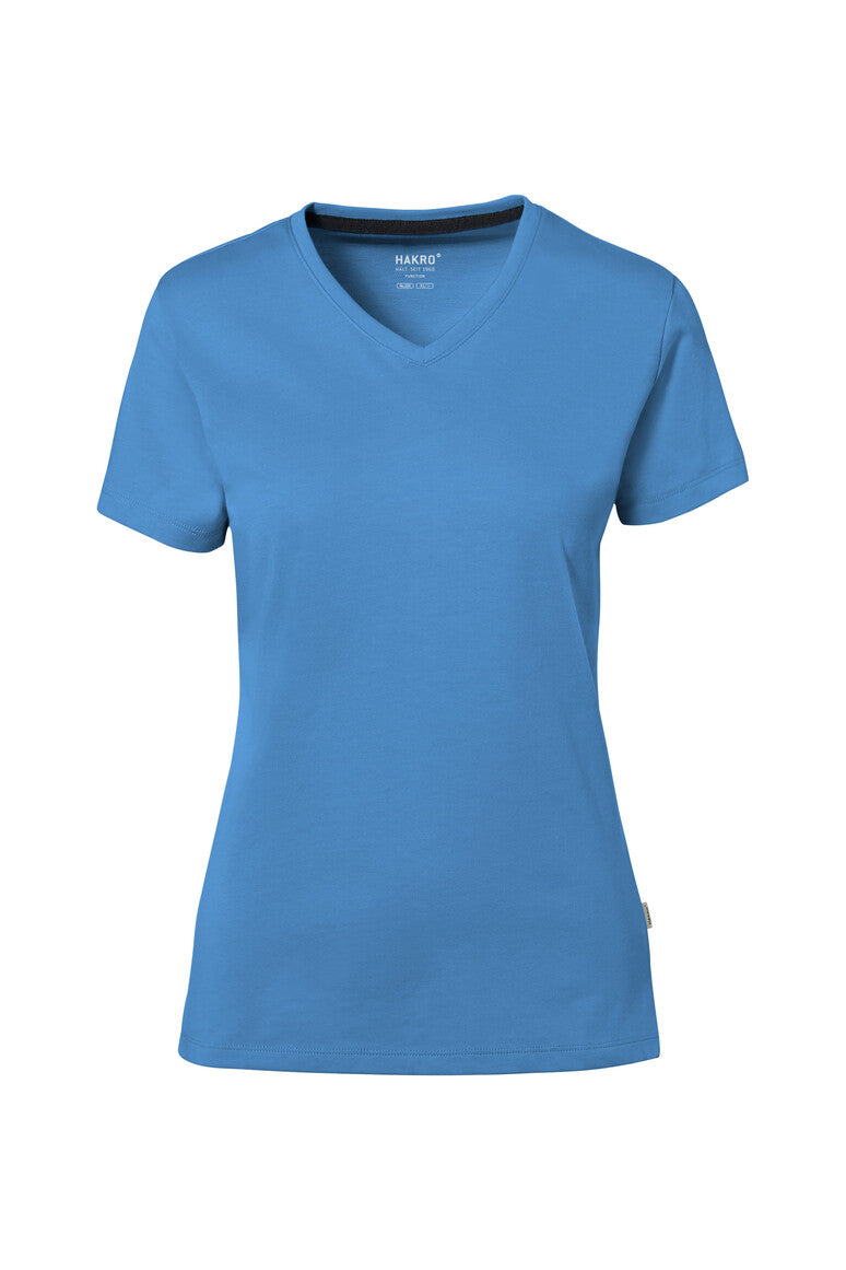 HAKRO COTTON TEC® V-Shirt Damen (0169) – Weinrot (041)