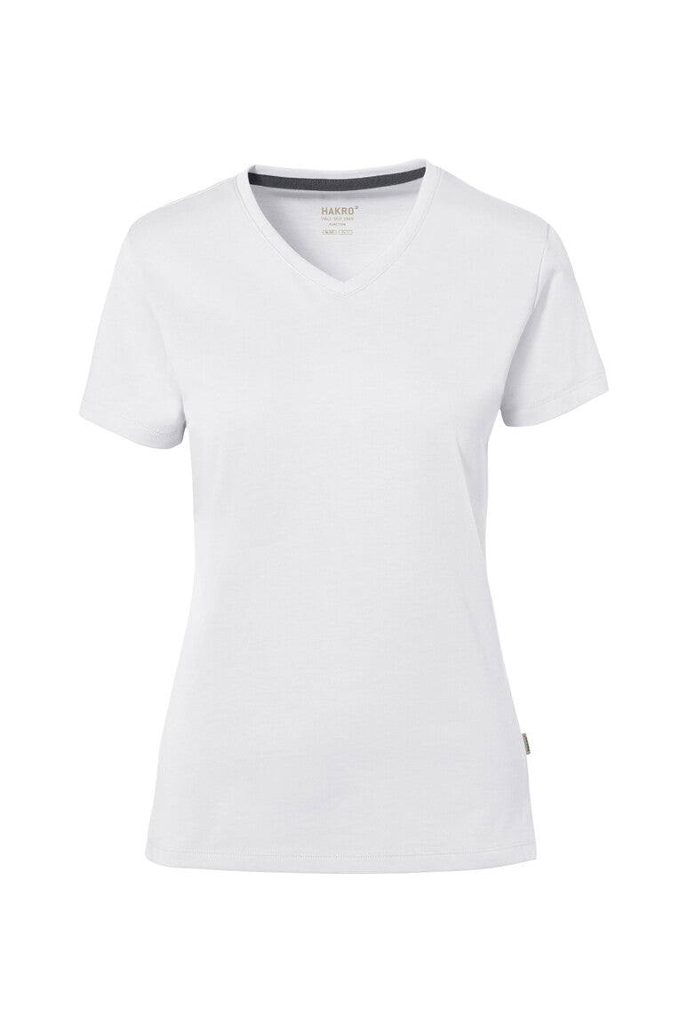 HAKRO COTTON TEC® V-Shirt Damen (0169) – Weiß