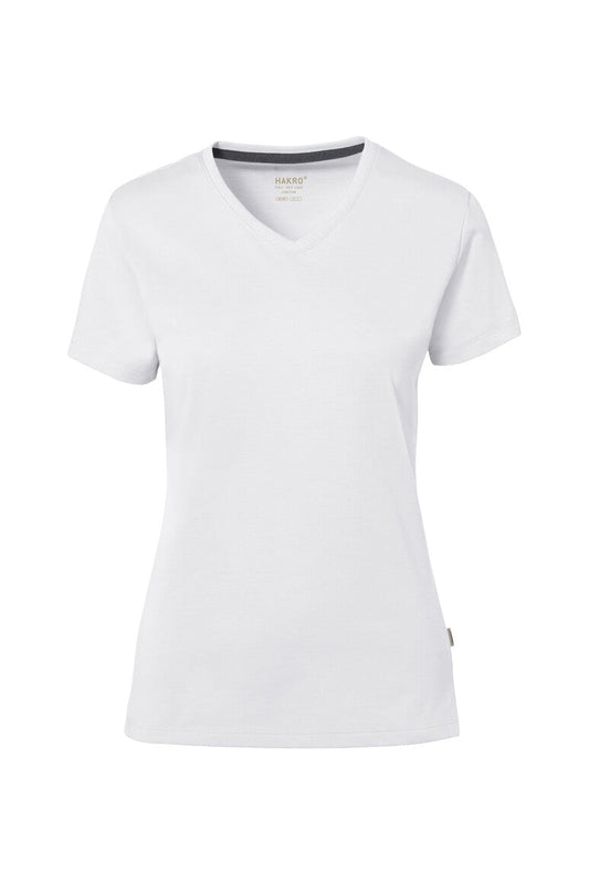HAKRO COTTON TEC® V-Shirt Damen (0169) – Weiß