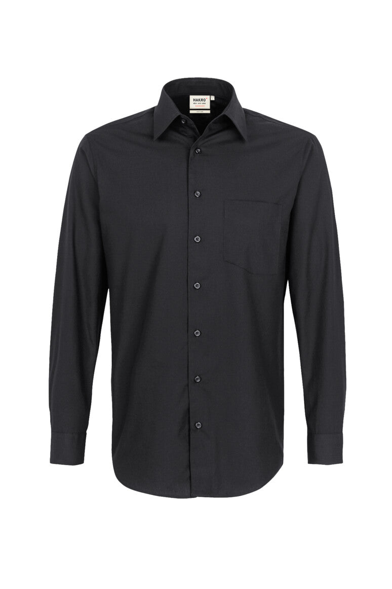 HAKRO Hemd MIKRALINAR® Comfort Unisex (0123) – Schwarz