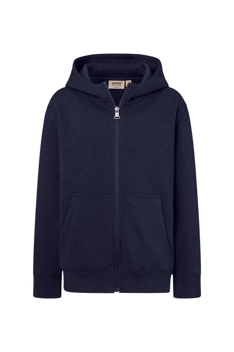 HAKRO Kinder Kapuzen-Sweatjacke Bio-Baumwolle Unisex (0565) – Tinte