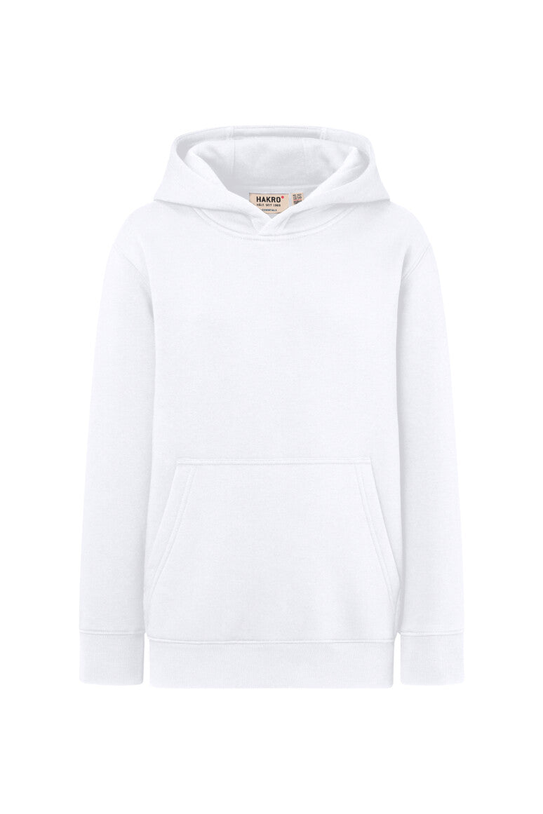 HAKRO Kinder Kapuzen-Sweatshirt Bio-Baumwolle Unisex (0562) – Weiß
