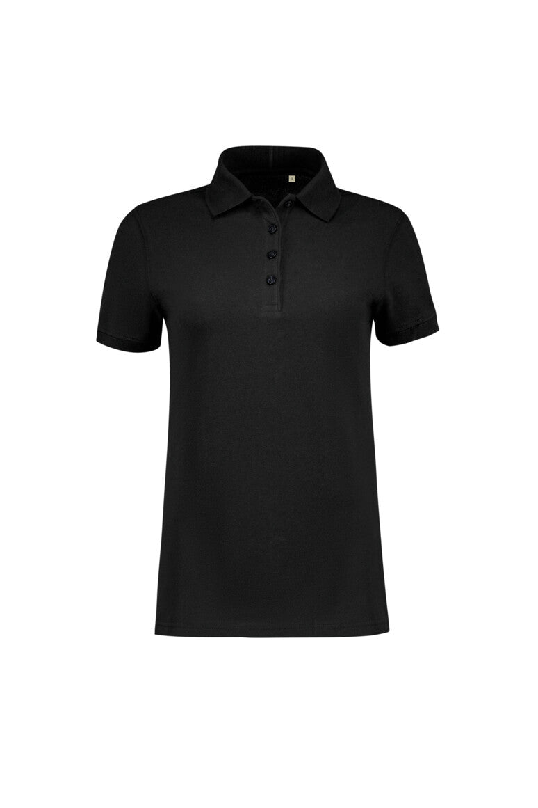 HAKRO Label-Free Poloshirt Heavy MIKRALINAR® ECO Damen (0303) – Schwarz