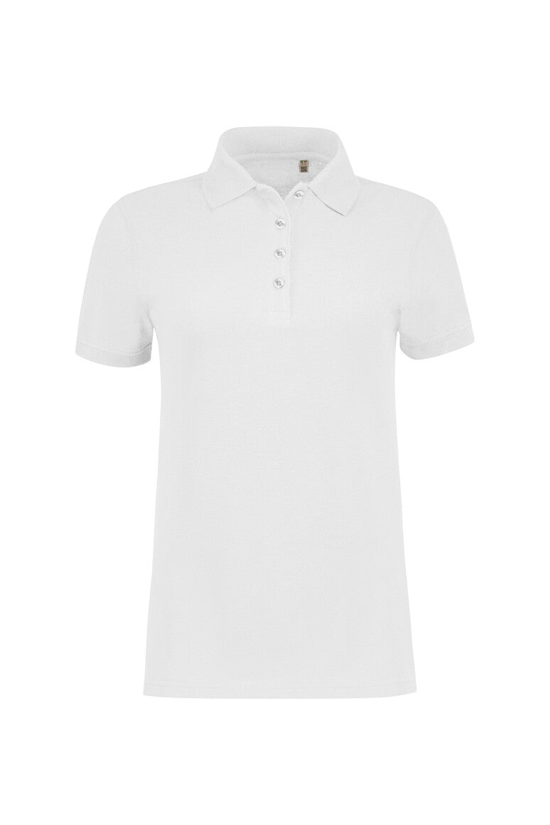 HAKRO Label-Free Poloshirt Heavy MIKRALINAR® ECO Damen (0303) – Weiß