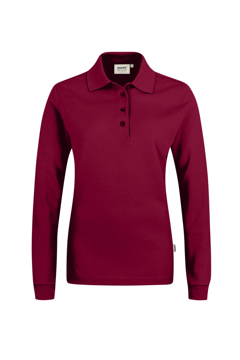 HAKRO Longsleeve-Poloshirt MIKRALINAR® Damen (0215) – Weinrot