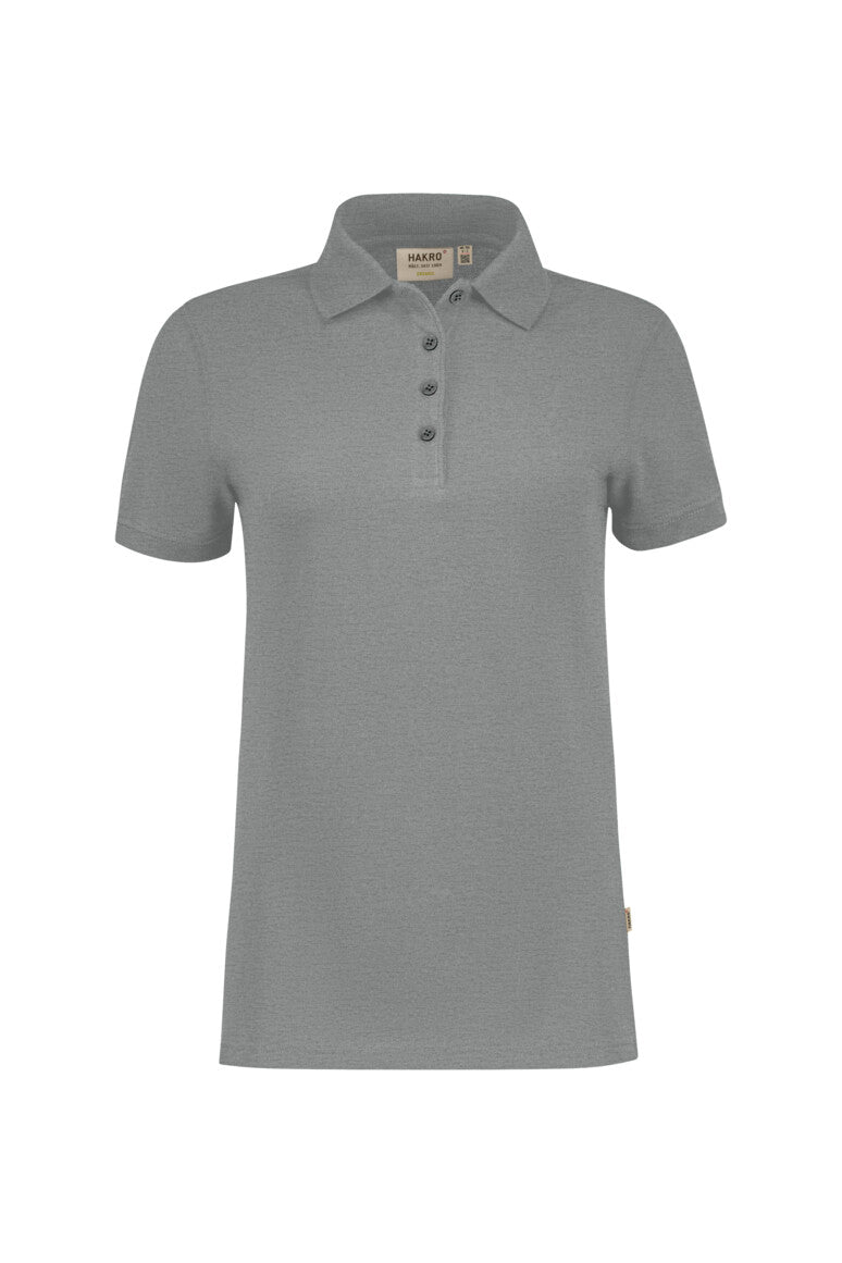 HAKRO Poloshirt Bio-Baumwolle Damen (0301) – Grau Meliert
