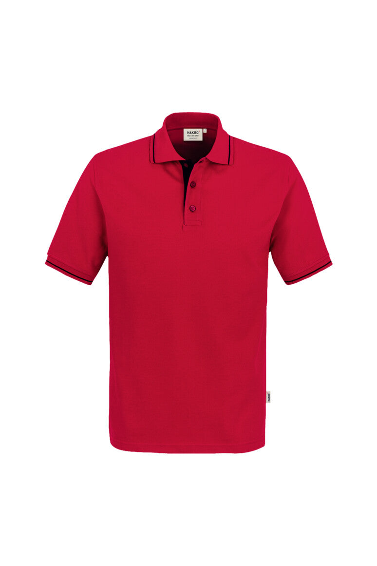 HAKRO Poloshirt Casual Unisex (0803) – Weiß/Rot