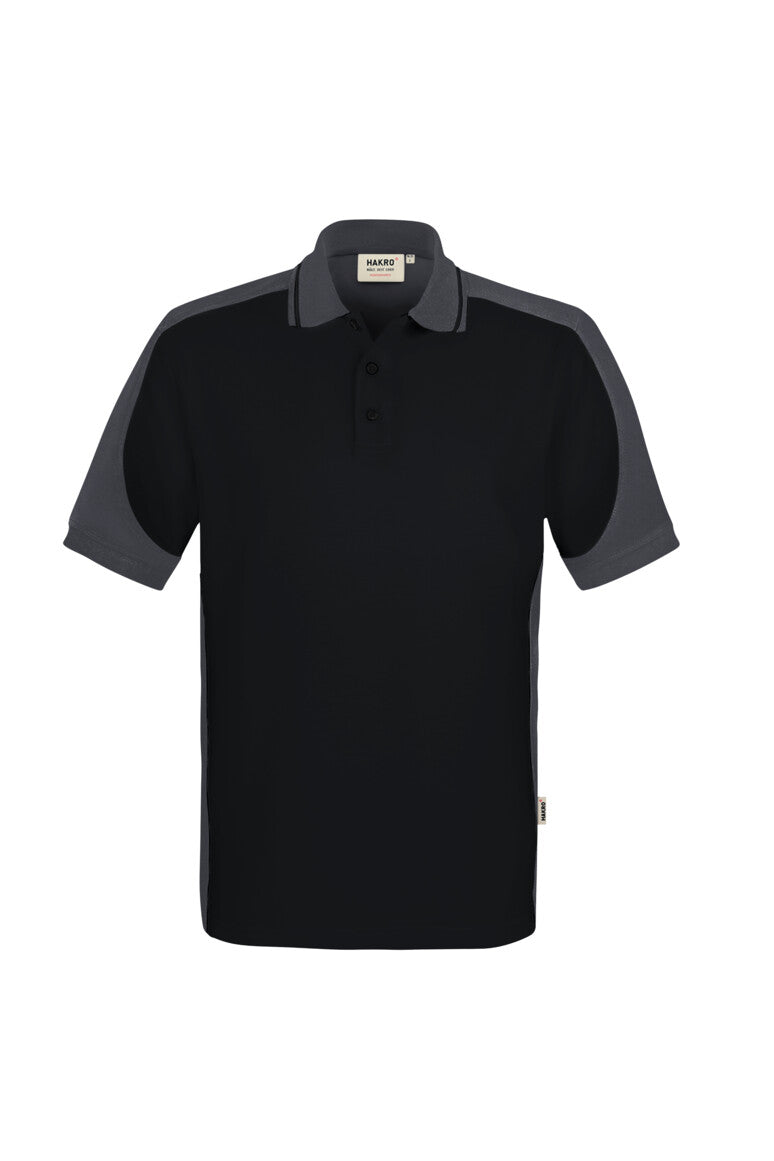 HAKRO Poloshirt Contrast MIKRALINAR® ECO Unisex (0539) – Schwarz